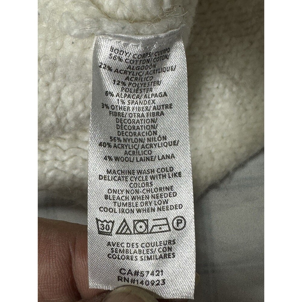 Lou & Grey "Ambitious" Script Mock Neck Sweater - Cream/Ivory - Size XS - Picture 9 of 11